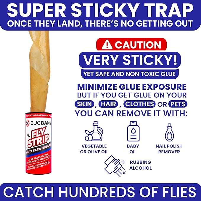 24 Sets of Fly Strips and 9 Sets of Disposable Outdoor Fly Trap Bundle