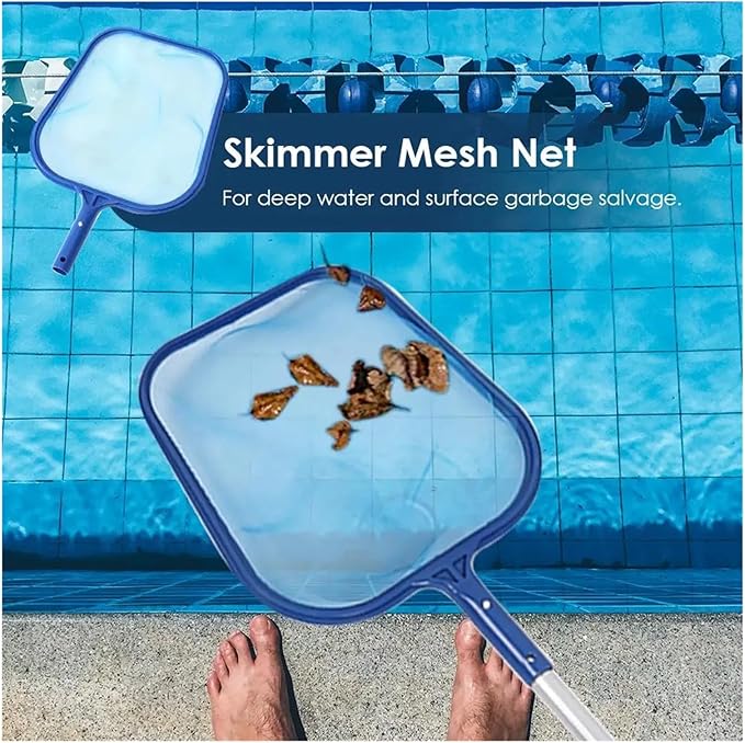 Leaf Skimmer Net Swinging Pool Skimmer Above Ground Pool Maintenance Fine Mesh Net for Cleaning Surface of Swimming Pools Hot Tu
