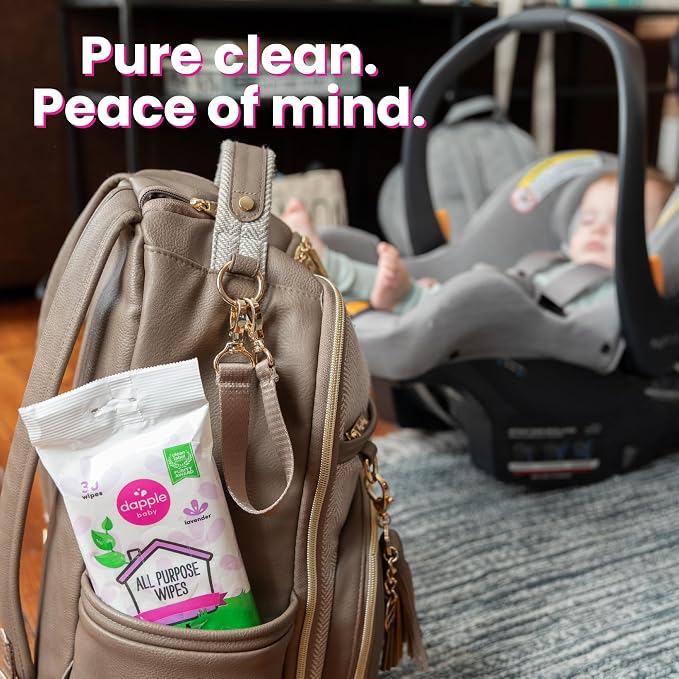 Dapple Baby All Purpose Cleaning Spray and All Purpose Wipes - (2 Pack) 16.9 fl oz Bottle - 30 Cleaning Wipes Total - Fragrance-Free, Hypoallergenic & Plant-Powered - Baby Essentials