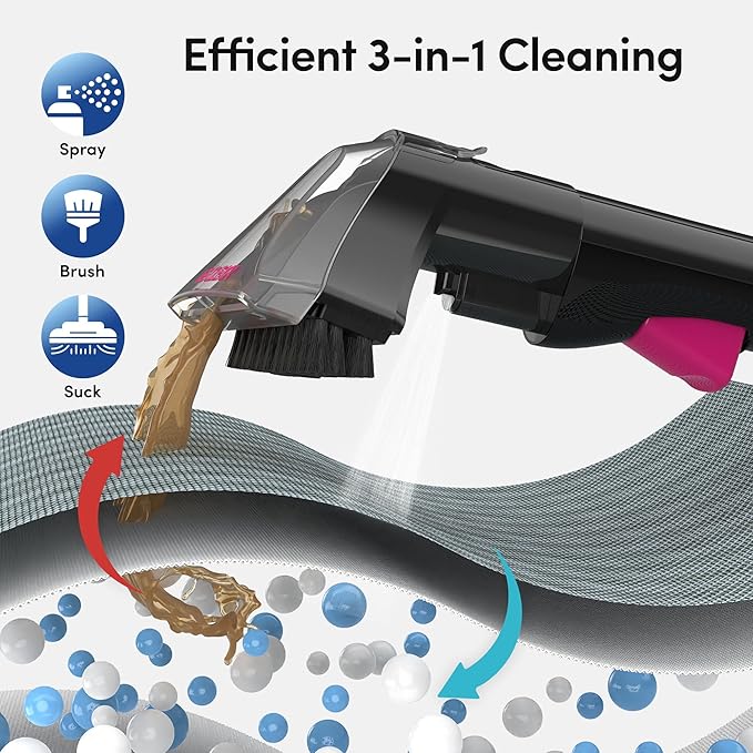 Portable Carpet Cleaner Upholstery Deep Cleaner, Deep Cleaning for Carpet,Car Couch, with Deep Cleaning Solution,Blackpink