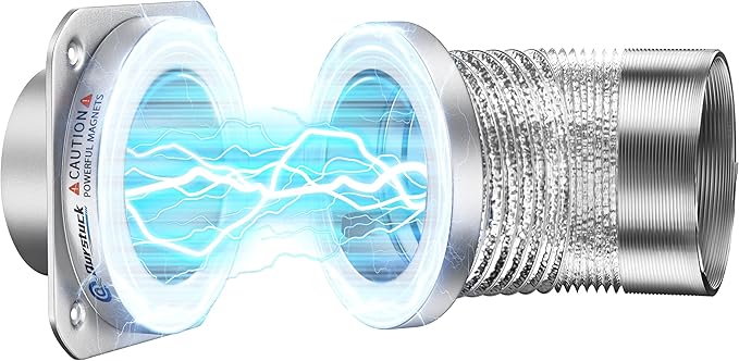 Magnetic Dryer Vent Coupling - 4'' Dryer Vent 180° Connector Kit with 3.2ft Aluminum Foil Hose Easy Cleaning Quick Connector Dryer Vent Kit