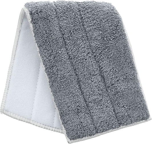 Superio Microfiber Dusting Pads, Refill for Miracle Mop Pad, Microfiber Mop Replacement Head with Velcro, 16 Inch Mop Refill for Flat, Spray Mop Set - Grey