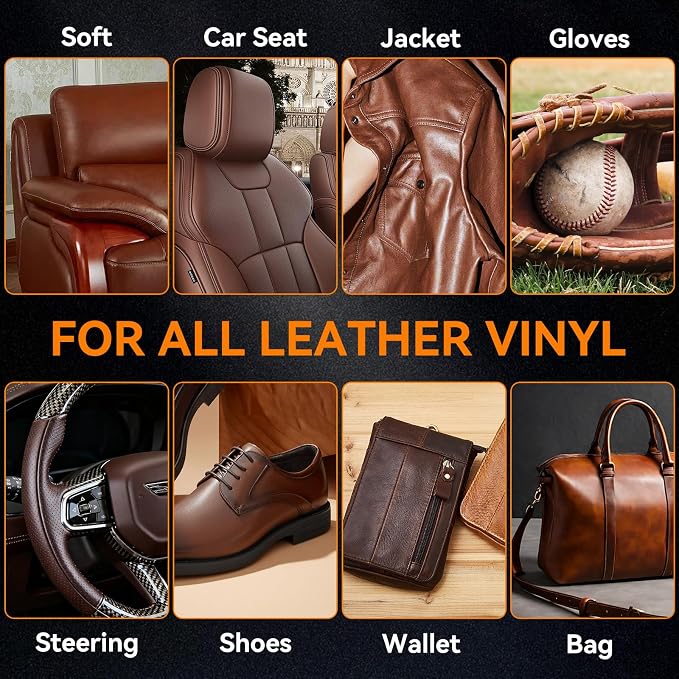 LUXGROVE® Medium Brown Leather Recoloring Balm, Leather Repair kit for Vinyl Furniture, Leathers Dye Paint for Faded & Scratched Leathers Couches, Car Seats, Shoes, Bag, Chair (50ml)
