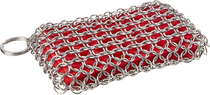 Lodge Cast Iron 8-Ounce Seasoning Spray and Lodge Chainmail Scrubbing Pad Set