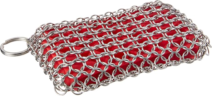 Lodge ACM10R41 Scrubbing pad, One, Red & Seasoned Cast Iron Care Kit