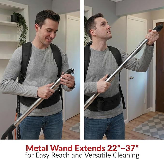 Atrix Ergo Backpack Canister Vacuum, Portable Cleaner with Attachments for Professional and Residential Use, VACBP10 Premium Bundle