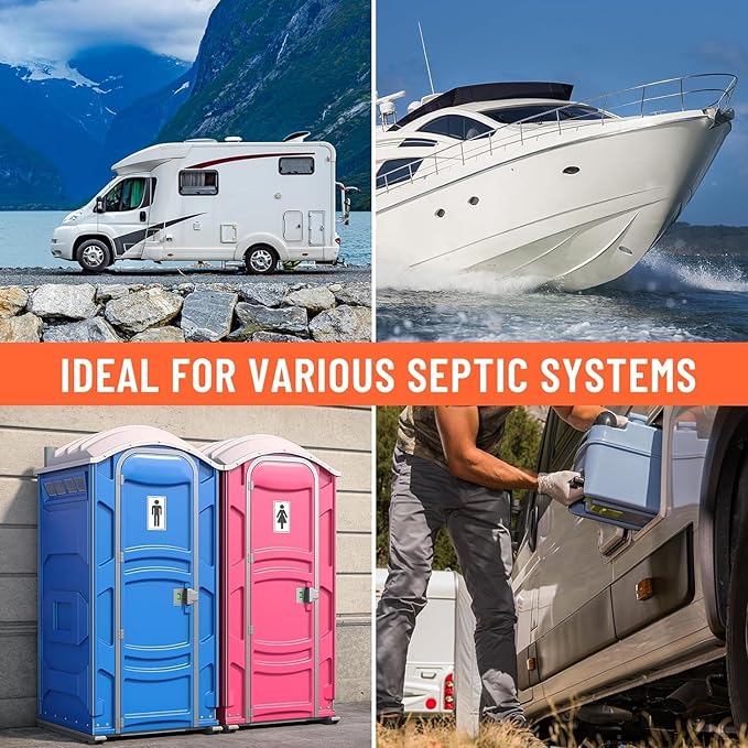 WELLUCK RV Toilet Treatment Drop-Ins, 50 Pack - 50 Week Supply Black Tank Deodorizer | Breaks Down Waste & Tissue | Septic Safe Treatment for RV, Camper, Marine Toilet | Citrus Scents