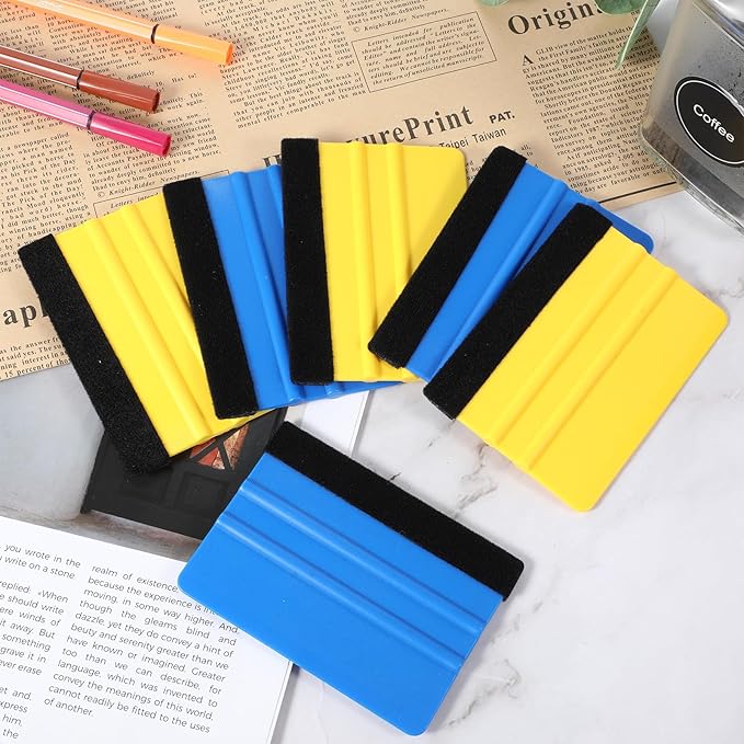 simarro 100Pcs Felt Squeegee for Vinyl Decal Tools, 4 Inch Car Window Windshield Glass Felt Edge Squeegee Vinyl Scraper Applicator Tool for Crafts Car Window Tint Wallpaper Glass Film Application