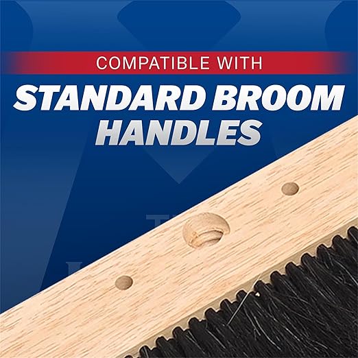 MARSHALLTOWN 36 Inch Wood Backed Concrete Broom, Horsehair Bristles, Made in The USA, 6598