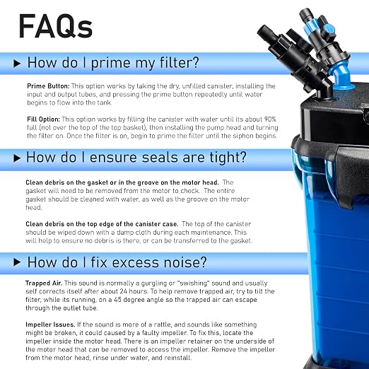 Penn-Plax Cascade 700 Canister Filter - 185 GPH Aquarium Filter for Tanks Up to 65 Gallons - 360 Degree Flow Valves, Poly Fiber Pads, Bio-Sponge & Activated Carbon -Fresh & Saltwater - 11x10x15in