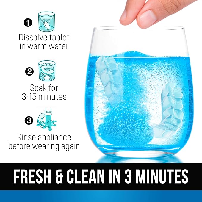 ZENGATE Retainer Cleaner Tablets for Dentures, Retainers, Aligners & Mouth Guards – 240 Denture Cleaning Tablets (8 Month Supply), Removes Plaque, Stains & Odor – FSA HSA Eligible