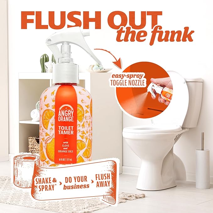 ANGRY ORANGE Air Freshener & Pet Odor Eliminator – 8 oz Concentrate (Makes 128 oz) + 6 oz Air Freshener
