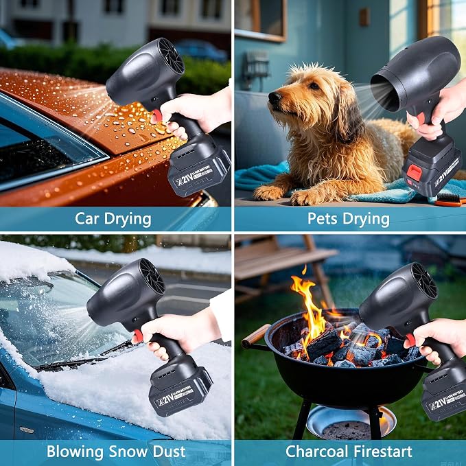 mini Cordless Dry Blower Small Leaf Blower Turbo Blades，130000RPM with 2 Batteries，for Blowing dust Leaves Keyboards mainframes car Indoor Outdoor Lightweight