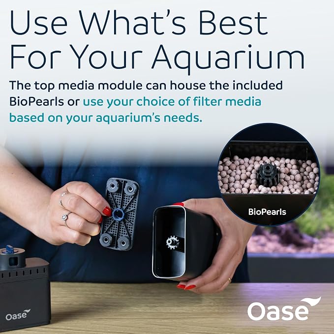 Oase EcoFlow 100 Internal Aquarium Filter – Quiet Submersible Multi-Stage Filter (Biological & Mechanical), Custom Flow, Easy-Clean Modules, for Freshwater, Saltwater Tanks up to 26 Gal (100L)
