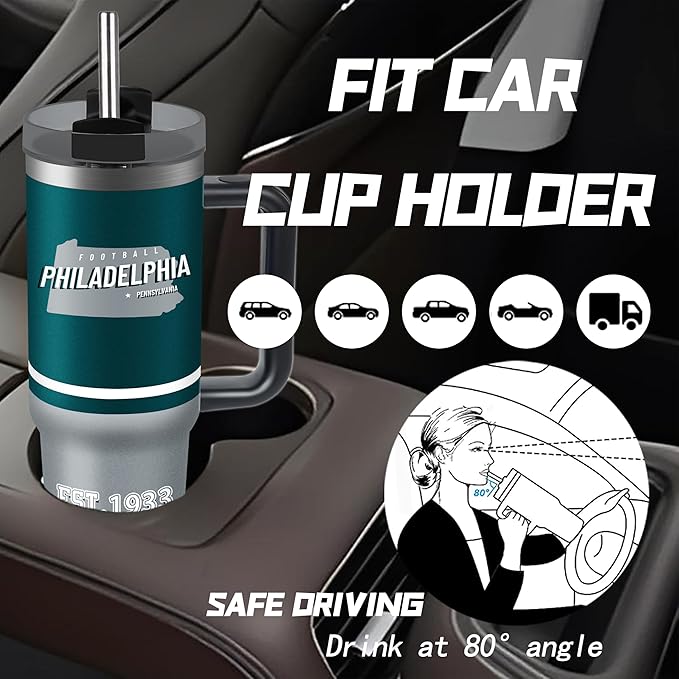 Tumbler 30oz Straight Skinny Portable Handle Car Cups With Anti slip Sleeve Straw Dust Cover, Sports Travel, Stainless Steel Insulated Gifts for Men Women Fans