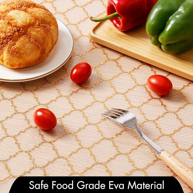 Cooyes Shelf Liner, Non Adhesive Drawer and Cabinet Liner, EVA Washable Oil-Proof Shelf Paper for Kitchen Cabinets, Refrigerator, Storage, Desks with Modern Pattern