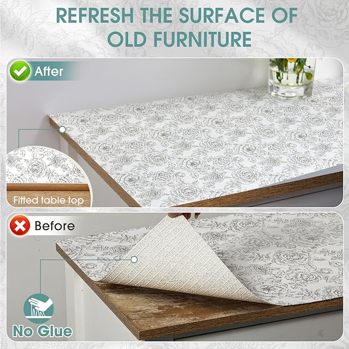 Drawer and Shelf Liner, Non-Slip Kitchen Cabinet Liners Non-Adhesive Thick Strong Grip Waterproof Washable Mats Protect Dresser Shelves Cupboard Bathroom Cabinets, Rose, 18 in X 30 FT