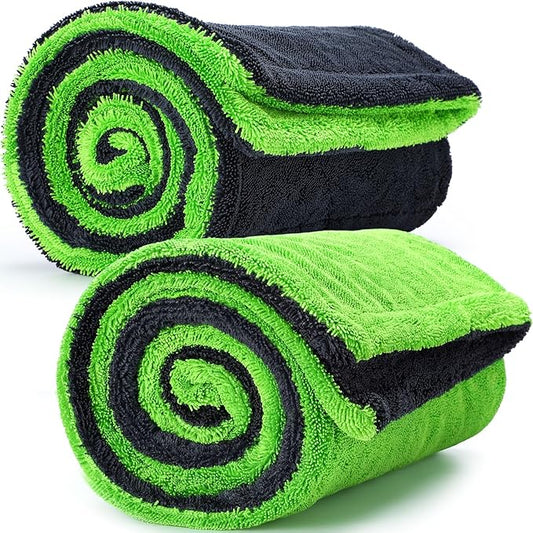 Boao 2 Pack Car Drying Towels 48"x24" Extra Large Microfiber Towels for Cars 1400gsm Super Absorbent Car Detailing Drying Towel Streak Free Lint Free No Water Spots Double-Twist Pile