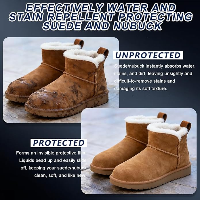 Suede Shoe Cleaner Kit with Waterproof Protector Spray, Premium Suede Brush and Eraser