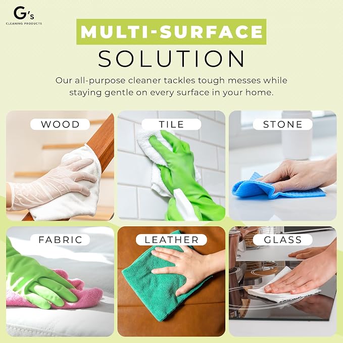 G's Cleaning Biodegradable All Purpose Cleaner – 32 oz Non-Toxic Natural Cleaning Spray – Multipurpose Cleaner Spray for Multi Surface, Kitchen, Counter Top, Furniture, Floor, Home and Household