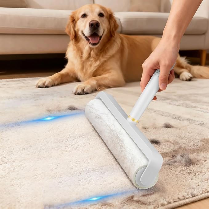 14.17" Extra-Wide Lint Roller Kit with 5 Refills & Dust Cover | Reusable Pet Hair Remover for Furniture, Car, Clothes | Extendable Handle (100 Sheets/Roll，Toyal 500 Sheets)