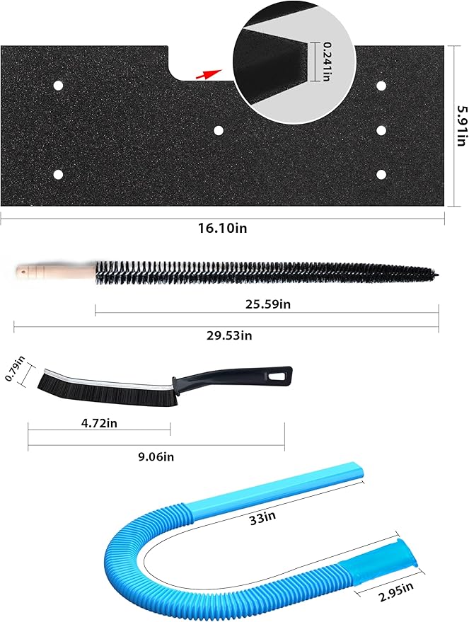 7 Pcs Dryer Vent Cleaner Kit for GE Washer Dryer Combo with Dryer Vent Brush and Dryer Vent Vacuum Hose Attachment, WH01X35719 Lint Filter Replacement Upgraded Washable Sponge for Models PFQ97HSPVDS