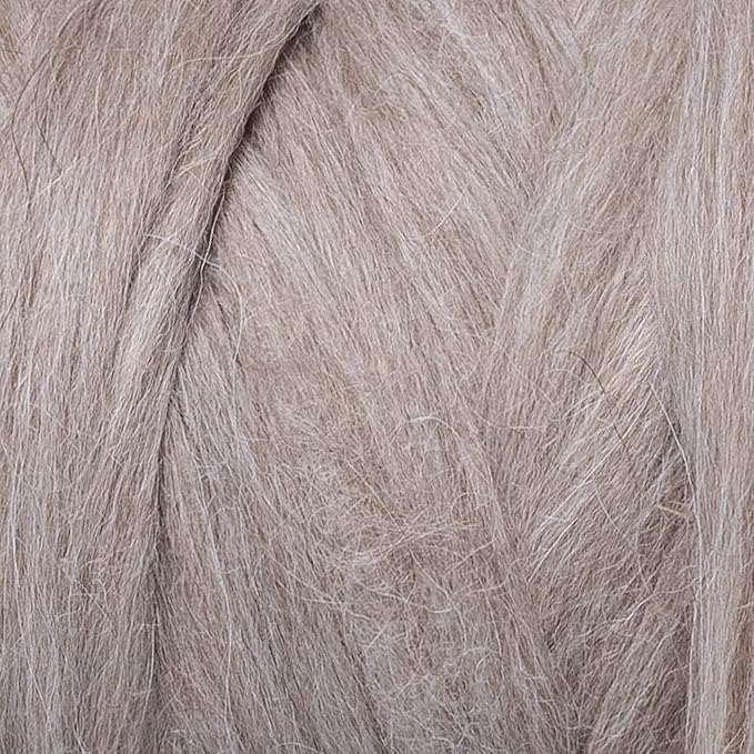 Llama roving Fiber(Similar to Alpaca), 1 lb. Narural for Needle Felting, handcrafts and Spinning. Natural Colours, un-Dyed. (Light Fawn PMC, 1lb)