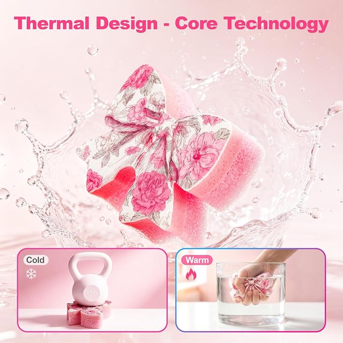 Bulimumu Kitchen Sponge Composite Swedish Dish Clothes (6, Pink Bow（6 Pack）)