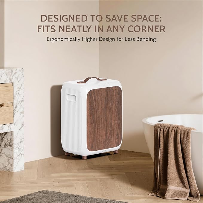 Keenray Towel Warmer Bucket, Luxury Rectangle Towel Warmer for Bathroom with Timer & Delay, Customized Fragrance, Child Lock, Fits 2 Large Towels, Blankets, Bathrobes, Ideal Gift for Him & Her(Brown)