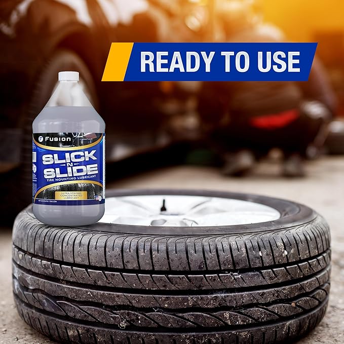 Slick-n-Slide - Tire Lube for Changing Tires, Tire Mounting Lube | Universal Lube for Car, Truck, Bike, Tractor | Tire Bead Sealer, Tire Slime Sealant, Bike Tire Sealant | Wheel Tools (1 Gallon)