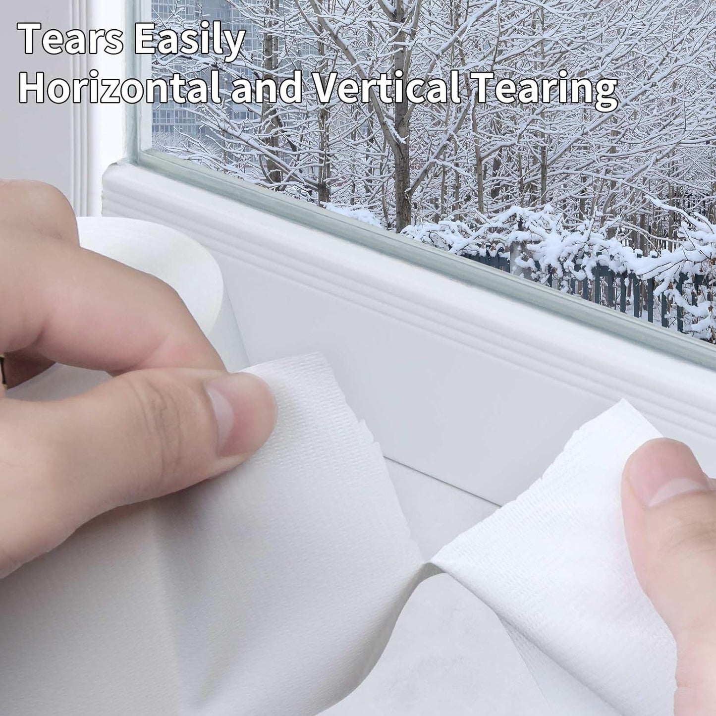 Cloth Duct Window Seal Strip Tape for Winter, 1.89in x 33FT, Weather Stripping Sealing Insulation Tape for Windows and Door, Easy Tear Sealer Draft Blocker