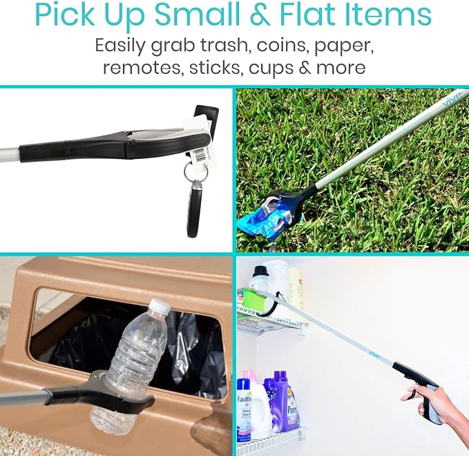 Vive Reacher Grabber Tool - 32" Extra Long Pickup Aid (2 Pack) - Trash Picker Upper, Rotating Hand, Heavy Duty Grip Arm - Reaching Assist for Litter, Elderly, Garden Nabber, Disabled, Handicap Arm