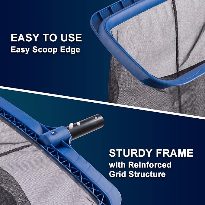 POOLAZA Fine Mesh Pool Skimmer, Brush & Pole