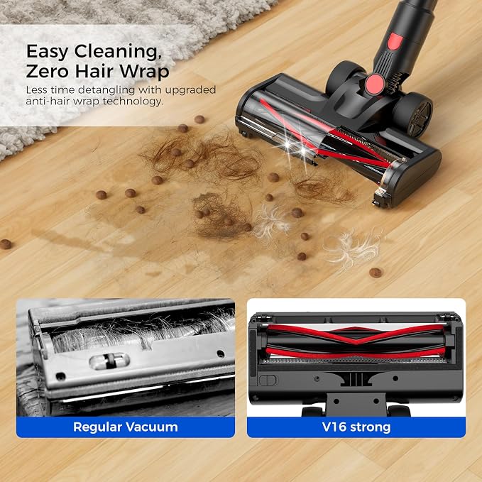 Teendow Cordless Vacuum Cleaner, 500W 50 Minutes Runtime Stick Vacuum for Pet Hair, Powerful Suction, Rechargeable, Lightweight, Handheld Vacuum Versatile for Carpet, Hard Floor (Starry Gray)
