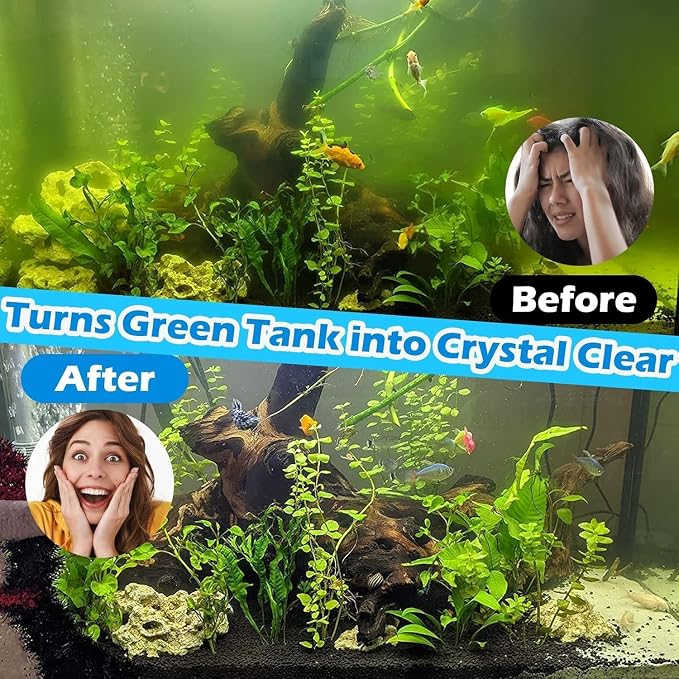Large Aquarium U-V Filter for 100-500 Gallon, Pond Filter Green Clean Machine Submersible DC 24V Powerful Pump Canister Filter for Turtle Tank Koi Coral Fish Saltwater Freshwater Crystal Clear