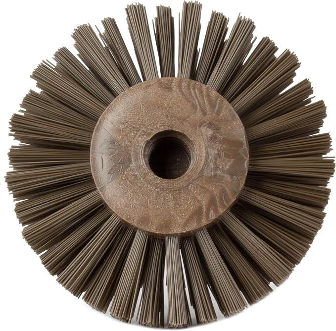 SPARTA Industrial Tank Brush Head Pipe Brush Head, Drain Brush with 3/4" Thread Hole (Handle Not Included) for Commercial Use, Plastic, 5 x 3.9 Inches, Brown (Pack of 2)