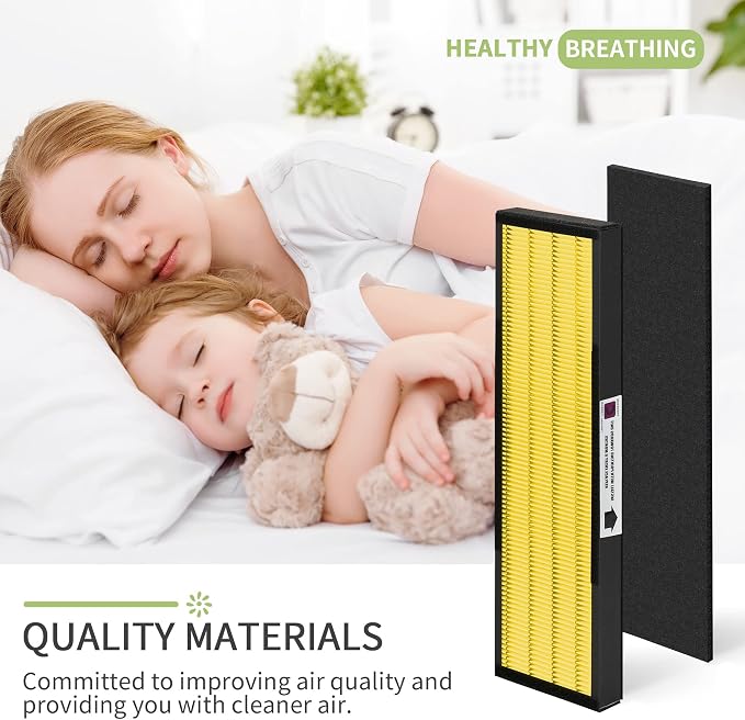 [For Pet] Nisreen FLT5000 HEPA Filter C Compatible with Germ-Guardian Air Pu-rifier Filter Replacement AC5000 AC5250PT AC5300 AC5350 and more, 4x H13 HEPA & 4x Extra Carbon Pre-Filters