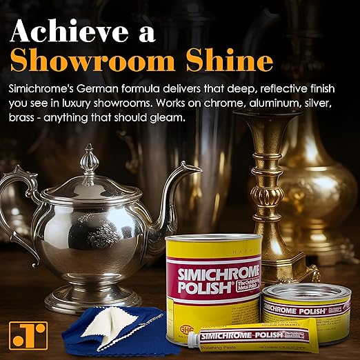 Rosenthal Collection – Simichrome Metal Polish Compound 250g with Cloth – Restore Shine on Chrome, Aluminum, Stainless Steel & More