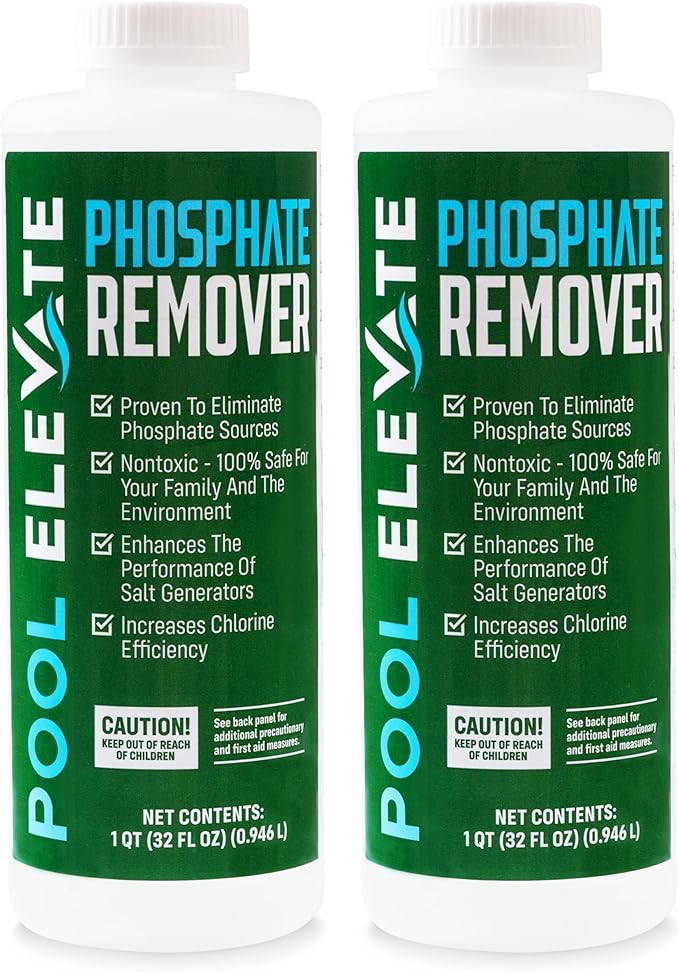 Phosphate Remover - Maintain Crystal Clear Water, Enhance Pool Water Quality for Above and Inground Pools, Safe for Your Pool and Equipment - 32 oz Pack of 2 (64 oz)