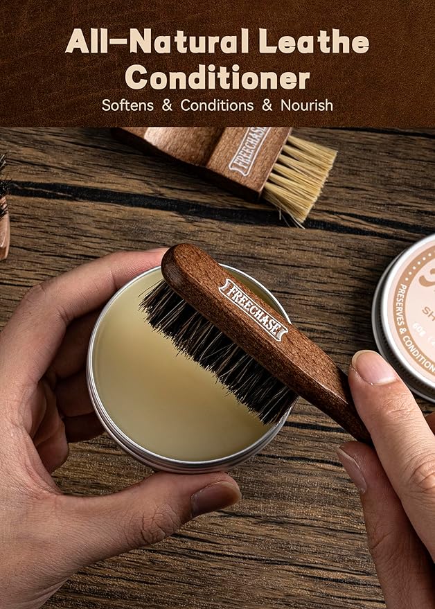 Leather Shoe Polish Kit For Men - 13 PC Shoe Shine Kit, Leather Boot Care, Shoe Care Kit As Birthday Anniversary Gift For Cool Men Women Him Her Friend Parent Husband