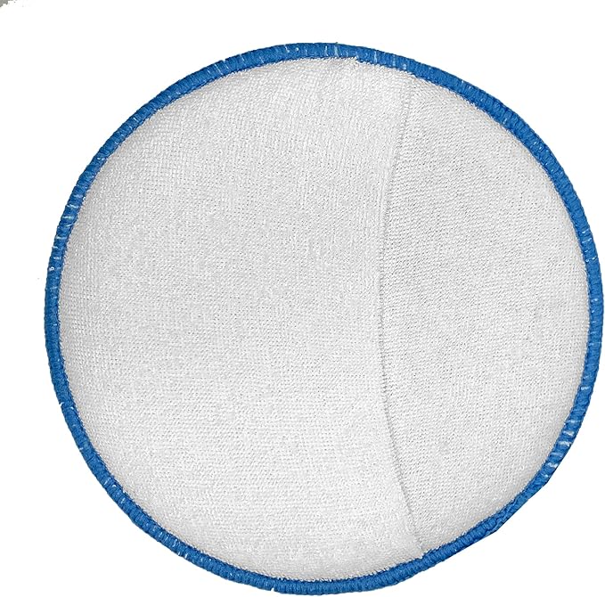Detailer's Preference Microfiber Wax Applicator Pads with Sewn-in Pocket, Terry Weave, Reusable, Non-Abrasive, for Wax, Sealant, Polish, 6 Inch, Light Blue and White, 25-Pack