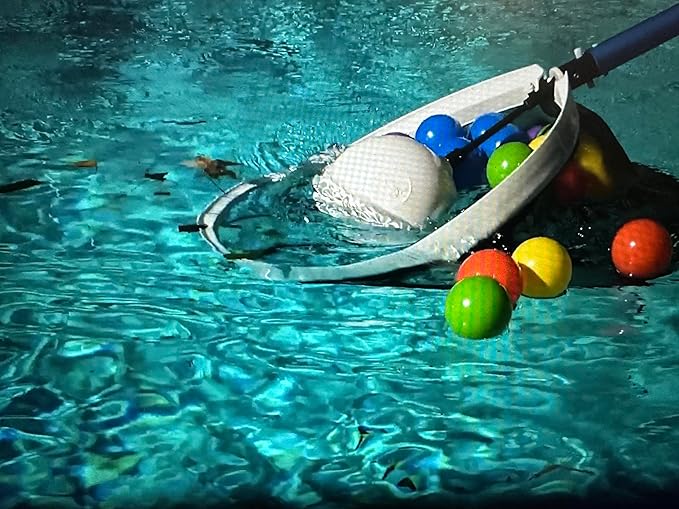 16" Pool Skimmer Net with Float Assist - Heavy Duty Large Leaf Net, 360° Movement in Any Direction, Zero Pole & Skimmer Weight, Fast & Effortless Debris Removal for All Pools, Ponds & Spas