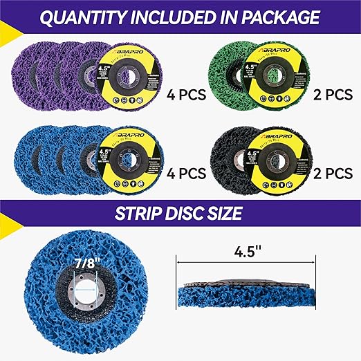12 PCS Strip Discs 4-1/2" x 7/8" Stripping Wheel for Angle Grinder, Premium Silicon Carbide Abrasive Wheel for Clean and Remove Paint Coating Rust Welds Scaling Oxidation