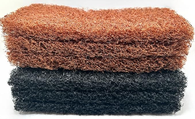 12 piece Refill Cleaning Scrubbing Scouring Pad Kit with 3X of 4 Different 10 x 4.5in Utility Cleaning Scrubber Scouring Pads | White Blue Brown Black | Compatible with Doodlebug Pad Holder