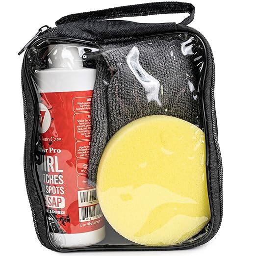 Vicrez Auto Care vac102 Remover Pro Swirl, Scratches, Water Spots, Tree Sap w/Microfiber Towel and Sponge Kit
