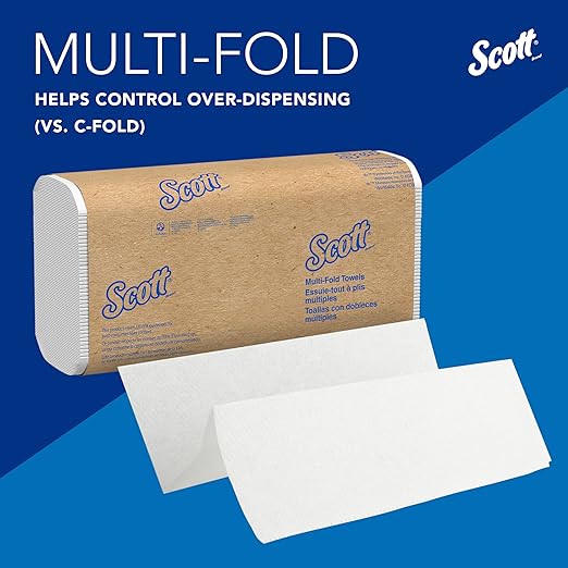 Scott® Professional Universal Multifold Paper Towels, Bulk (03650), Absorbency Pockets, 9.2" x 9.4" sheets, Plus Tier, Compressed, White (250 Sheets/Pack, 12 Packs/Case, 3,000 Sheets/Case)