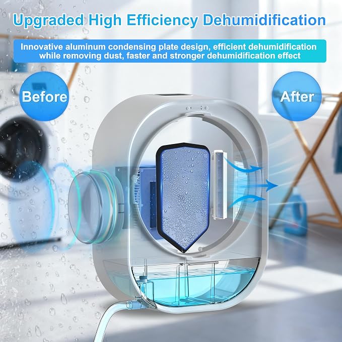 4-in-1 Indoor Dryer Vent with Dehumidifier for Protect Furniture | Dryer Vent Kit for Electric Dryers Stainless Steel Screen Filter Lint Trap Polyester Filter and Visual Water Tank