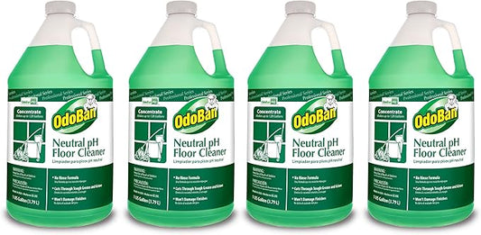 OdoBan Professional Series Neutral pH No Rinse Floor Cleaner Concentrate, Made in the USA, 4 Gallons