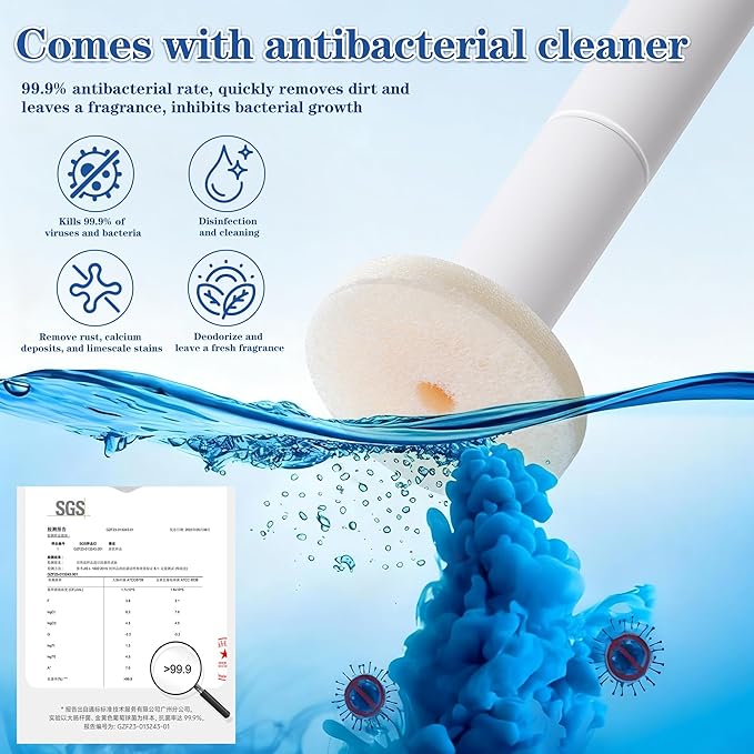 Pack of 40 Disposable Toilet Brush Refills, Designed Exclusively for Automatic pop-up Toilet Brushes. Toilet Brush Refills (Ocean Scent). Not Compatible with Electric Toilet Brushes.(40white)