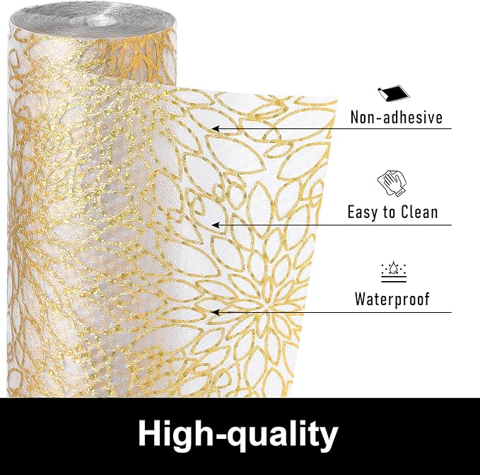 Cooyes Shelf Liner Drawer Liners, Shelf Liners for Kitchen Cabinets, Non Adhesive Cabinet Liner, EVA Waterproof Non-Slip Refrigerator Liners for Kitchen, Drawer（17.5" W x 360" L）